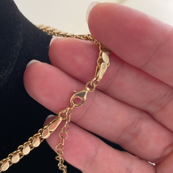 Sterling silver chain choker with sapphire color stones - Picture 6 of 6